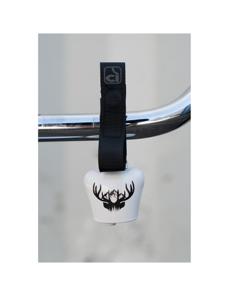 Cloche de vache *Cow Bell* blanche avec cerf