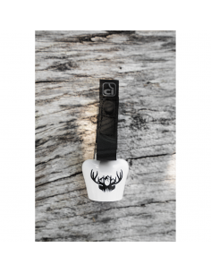 Cloche de vache *Cow Bell* blanche avec cerf 2