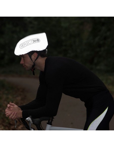 Housse de casque imperméable réfléchissante à 360° jaune
