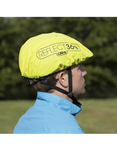 Housse de casque imperméable réfléchissante à 360° jaune