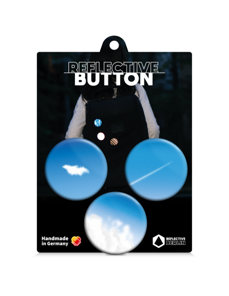 Reflektierende Buttons 3 Stück Clouds