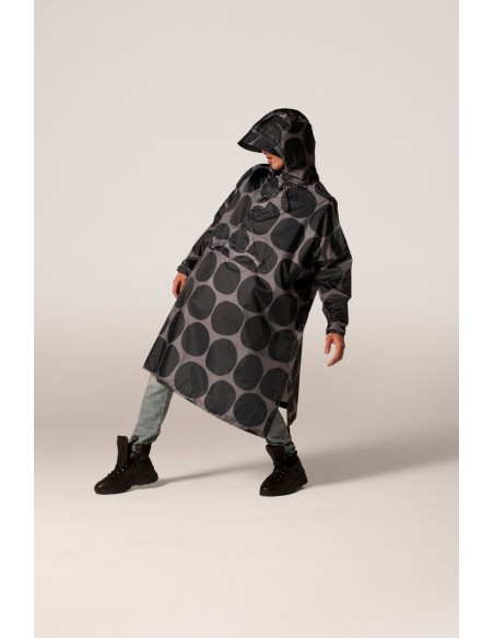 RAINKISS Regenponcho Black Polka