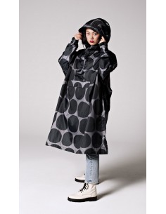 RAINKISS Poncho de pluie Black Polka