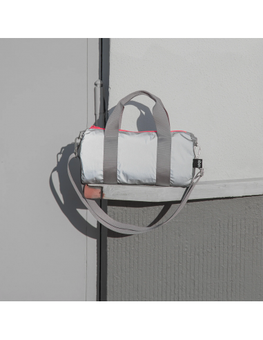 Reflektierende Mini-Tasche mit neonorangen Reissverschluss