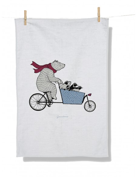 Geschirrtuch - Tea Towel *Bike Cargo Bear*