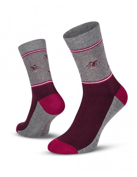 Le Patron Bicycle socks vintage cyclist aubergine