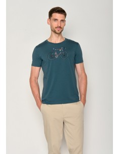 T'Shirt BIKE MIKKEL blue stone
