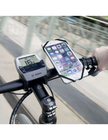 Smartphone Halterung an Lenker von KlickFix