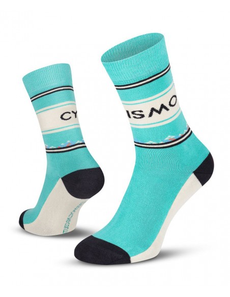 Le Patron Bicycle socks CYCLISMO celeste