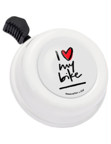 Liix Glocke I LOVE MY BIKE weiss