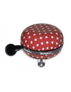 Basil Big Bell Ding Dong Glocke rot/weisse Punkte