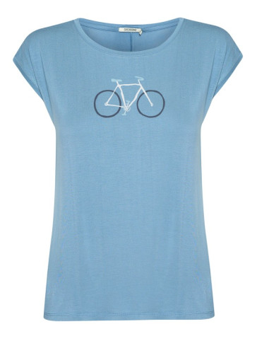 Damen T-Shirt BIKE  HANDDRAWN glacier blue