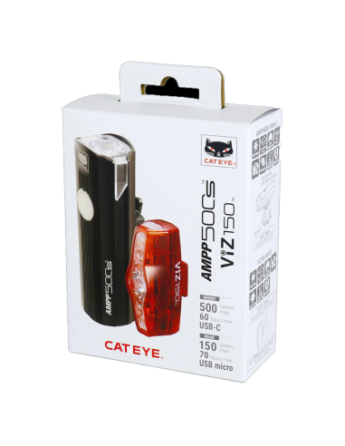 Cateye AMPP500 feu et ViZ150 feu arrière