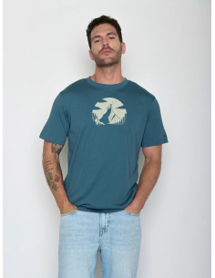 T-Shirt NATURE CLOUDS RIDE tidal bleu 2