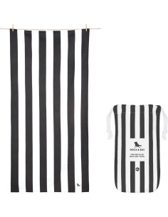 Towel de voyage kamari charcoal large (90 x 160 cm)