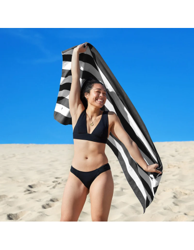 Towel de voyage kamari charcoal large (90 x 160 cm)